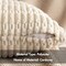 Pack of 2 Corduroy Throw Pillow Covers 18x18 Inch, Soft Striped Decorative Cushion Covers, Modern Farmhouse Pillowcases for Sofa, Couch, Bed, Living Room (Cream White)